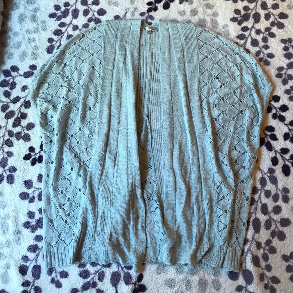 DownEast Basics Cascading Rifts Cardigan in Blue